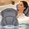 Amzeeniu Nouveau Coussin de Bain Oreiller de Baignoir 4D avec 6 Ventouses Antidérapant Oreiller De Baignoire Air Mesh,Coussin