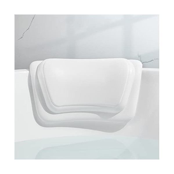 Oreiller de Bain,Coussins de Bain,Imperméable Coussin Baignoire PU,Oreiller de Bain avec Ventouses,Oreiller de Baignoir Ergon
