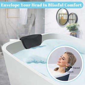 Essort Coussin de Bain, Oreiller de Baignoire Imperméable Baignoire pour Un séchage Rapide et Facile, Soutien pour la Tête, L