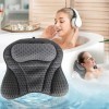 Lnvocn Coussin Baignoire, Oreiller de Baignoire 4d Coussin de Bain Air Mesh avec 6 Ventouses Antidérapant et Puissantes Oreil