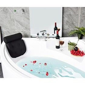 ALINK Oreiller de bain en maille 3D avec 4 ventouses, soutien de la tête, du cou, du dos et des épaules, pour jacuzzi, spa à 