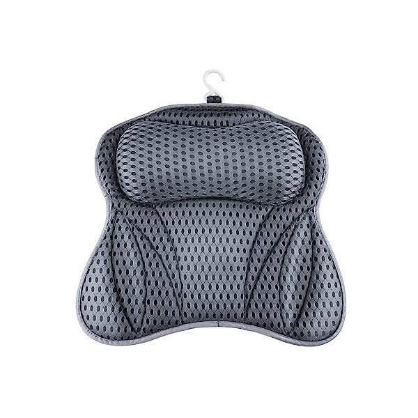 Coussin Baignoire, DoDuo Oreiller de Bain 4d Air-Mesh Coussin de Bain avec 6 Ventouses Accessoires de Bain Coussin de Spa Cou