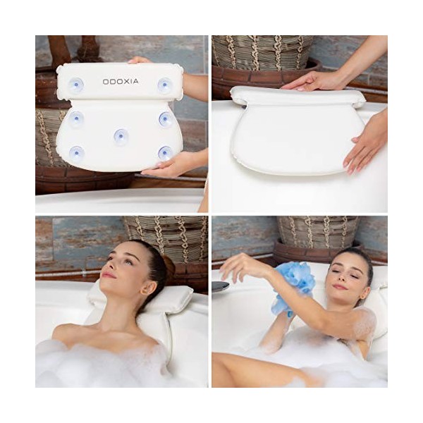 Coussin De Bain | Coussin De Soutien pour Le Cou, Le Dos, Les Épaules Et La Tête | avec Ventouses Antidérapantes | Coussin De