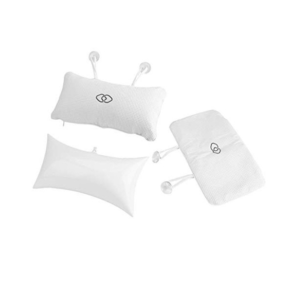 Linel Oreiller De Bain, Blanc Coussin De Baignoire Oreiller De Baignoire Coussin De Bain avec 2 Ventouses SAdaptent à Toutes