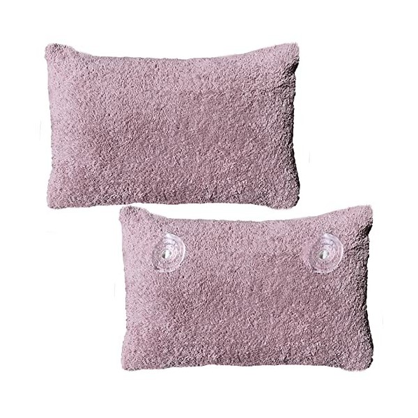 Homelevel - Coussin de baignoire en tissu éponge - Avec ventouses - Coussin de nuque pour la baignoire - Housse en coton lava