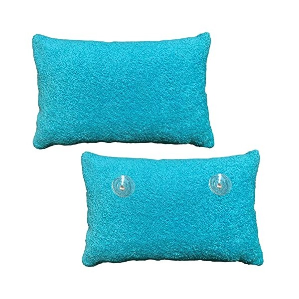 Homelevel - Coussin de baignoire en tissu éponge - Avec ventouses - Coussin de nuque pour la baignoire - Housse en coton lava