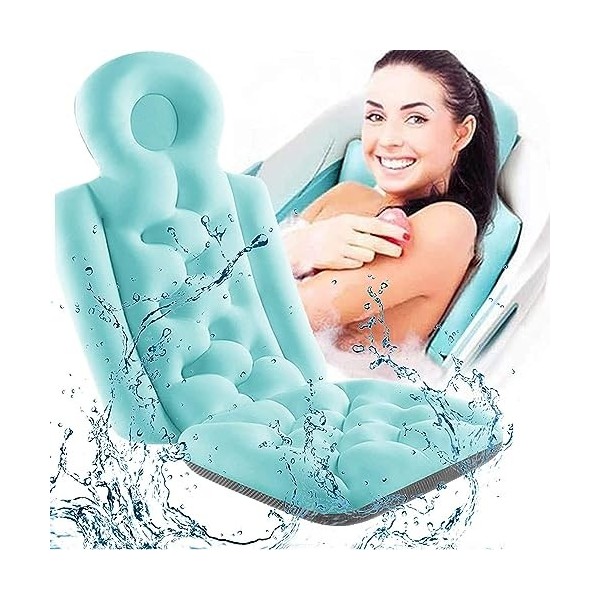 Coussin De Bain, Matelas De Bain avec Coussin - Matelas Baignoire, pour Jacuzzi, Bain À Remous, Soutien pour La Tête, Le Cou 