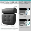 Coussin de bain pour la nuque - Avec 6 grandes ventouses - Séchage rapide - Ergonomique - Confortable - Gris