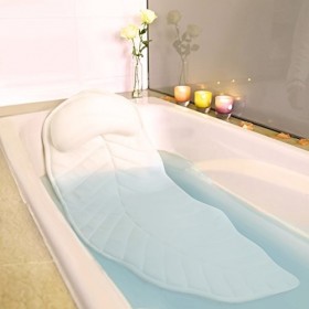CoastaCloud Tapis de baignoire avec oreiller Corps complet Avec ventouses Extra Long