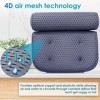 Oreiller de bain ergonomique antidérapant avec technologie de maille dair 4D améliorée et 6 ventouses puissantes antidérapan