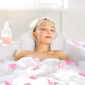 Yitriden Oreiller de bain pour baignoire, coussin de bain étanche de qualité supérieure avec ventouses antidérapantes, coussi