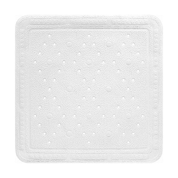 Baveno Grund marbre Tapis de Baignoire, 100% Caoutchouc synthétique, PVC, Weiss, 24 x 32 cm