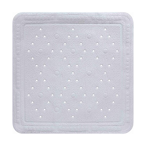 Baveno Grund marbre Tapis de Baignoire, 100% Caoutchouc synthétique, PVC, Weiss, 24 x 32 cm