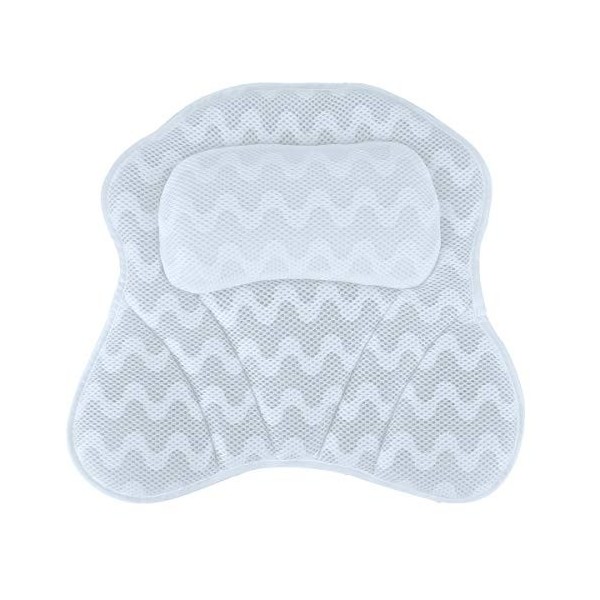 iFCOW Oreiller de Bain pour Baignoire 3D Air Mesh Spa Oreiller de Bain Coussin de Baignoire Dos Nuque Support de Tête avec 6 