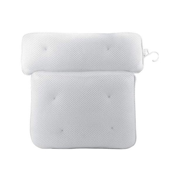 iFCOW Oreiller de Bain pour Baignoire 3D Air Mesh Spa Oreiller de Bain Coussin de Baignoire Dos Nuque Support de Tête avec 6 