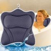 Coussin de Bain, Oreiller de Bain pour Baignoire, avec 6 Ventouses Antidérapant Et Puissantes pour Oreiller Spa,Ergonomique H