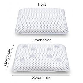Coussin de Baignoire, Coussin de Bain, Oreiller de Baignoire, Tub Pillow, Coussin de Soutien Baignoire, Coussin de Spa, avec 