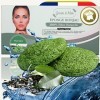 Eponge konjac visage peau sensible The vert naturel -Lot 2 pcs- Haute Qualite Exfoliation en profondeur de la peau Soin contr