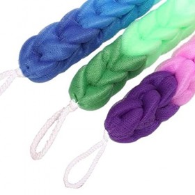 Youery 3 Pièces Éponge longue Tresses Maille Éponge Nylon Bain Barre Longue éPonge Suspendue Brosse Eponge Fleur de Bain Peau