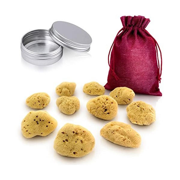 tom&pat Éponge menstruelle, alternative naturelle au tampon, DERMATEST : TRÈS BIEN, avec un sac hygienique en jute, éponge na