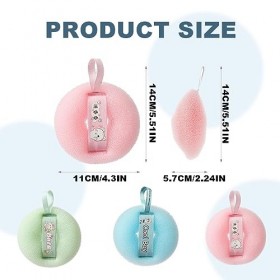 DDKY 3 pièces eponge exfoliante corps,Sponge de bain exfoliant super doux, Éponge De Bain Exfoliante Super Douce, Eponge bain