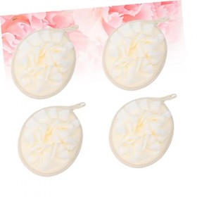 FRCOLOR Lot de 4 lavoirs en filet pour pouf, accessoires portables, éponge, bulle, nettoyage de douche, exfoliant, hôtel, cor