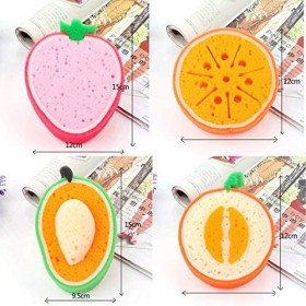 8 Pièces Éponge de Bain, Éponge de Bain en Forme de Fruit, Éponge de Bain Mignonne, Convient Aux Outils de Bain Mignons pour 