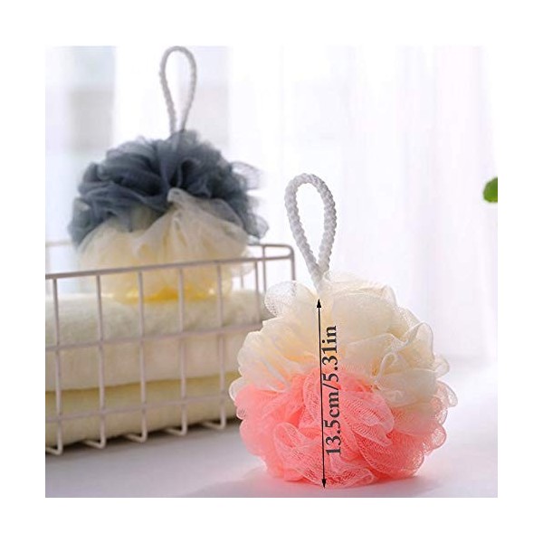 Nuluxi Éponges Fleurs de Bain en Maille Boule Éponge Exfoliante pour le Corps Éponge Loofahs Bain De Mousse Fleur de Douche E