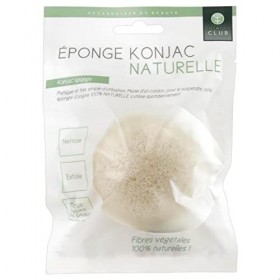 Cosmetic Club Eponge Visage Konjac 100% Naturel Charbon Bambou Nettoyage Pores Tout Type de Peau, 1 Unité