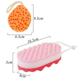 Trsnzul Éponge de Bain 5 Pièces de Éponge de Douche Éponge Apaisante de Corps Bain Éponges Eponge Douche Confortable Éponge e