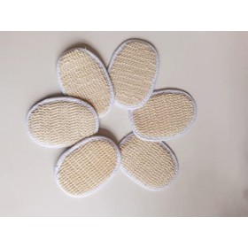 Jiahanle 6 Éponges en Jute pour Douche, Bain, Exfoliation, Brosse Éponge de Bain Naturelle, Blanche