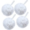 VANZAVANZU Lot de 4 éponges de bain en loofah - 80 g - Pour homme et femme - Blanc