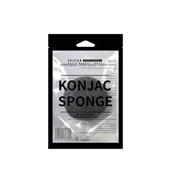 SILSTAR PROFESSIONAL Éponge Konjac - Gris anthracite 102 - Notre éponge Konjac offre une expérience de nettoyage et de rasage