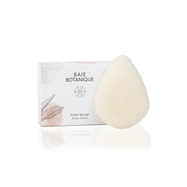 Baie Botanique Professionnel Eponge Konjac en forme de goutte - Eponge 100% naturelle, écologique et douce pour le nettoyage 