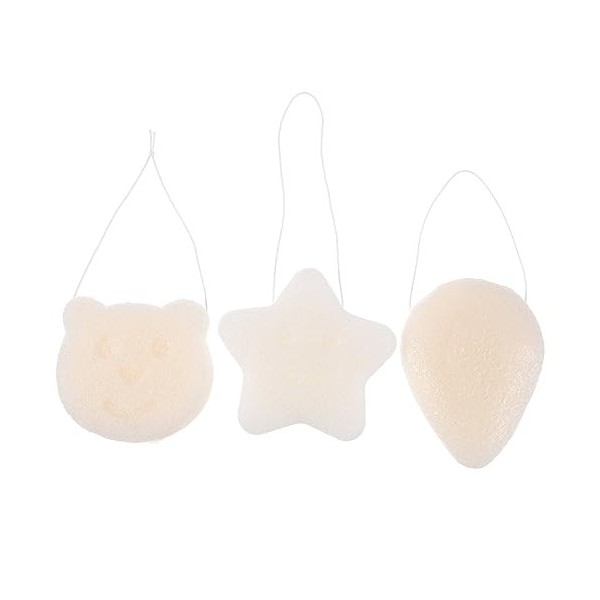 Beavorty 3 Pièces Éponges De Konjac Bio Éponge Nettoyante Pour Le Visage Doux Gommage Quotidien Pour Le Nettoyage Exfoliant L