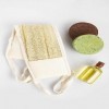 Pochette en fibre de citrouille naturelle, longue pochette de douche pratique avec cordon de serrage, pochette de bain bio na