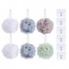 Anlising 6PCS Boule de Douche,Brosse Éponge de Douche,Éponges en Maille,Fleurs de Douche, Éponge Loofah,Éponge de Bain,Envoye