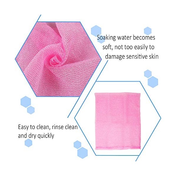 Sangle Lave-dos 5 Pcs Exfoliante Gratte-dos coloré pour Douche et Bain Éponge De Toilette Exfoliantes En Nylon Ultra pour Ret