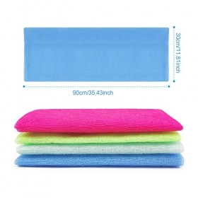 TSHAOUN 4 Pièces Filet Exfoliant, Éponge en Maille Africain, Filet de Bain Africain, Eponge Douche, Africain Filet Grattant d