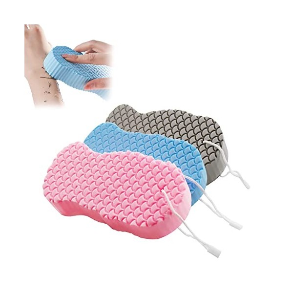 3 pcs sponge de bain exfoliant super doux, brosse de douche éponge exfoliant ultra douce, Brosse de douche exfoliante ultra d