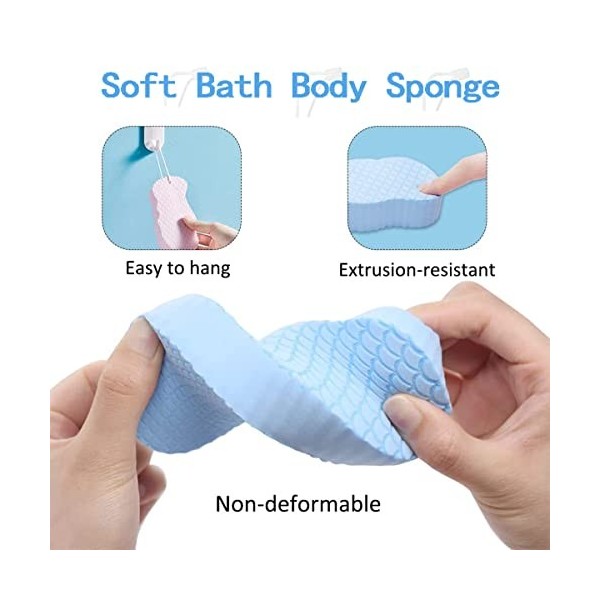 3 pcs sponge de bain exfoliant super doux, brosse de douche éponge exfoliant ultra douce, Brosse de douche exfoliante ultra d