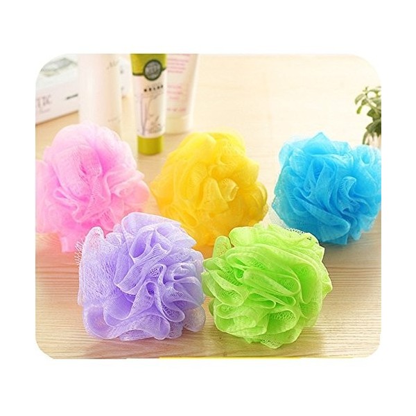 TRIXES Lot de 5 Fleurs de Douche Exfoliantes de Couleurs Variées Savonnage Facile pour le Corps