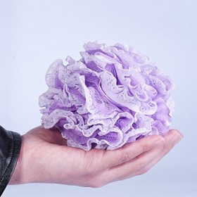 Toruiwa 3X Fleur de Douche Eponge de Massage Exfoliante en Nylon Couleur Aléatoire