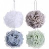 8PCS Éponge de Douche XL Loofahs Eponge de Bain aux Couleurs Vives Eponge de Massage Pour Bain Fleur de Douche Exfoliante Épo