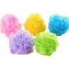 Lot de 5 Fleurs de Douche Exfoliantes de Couleurs Variées Savonnage Facile pour le Corps