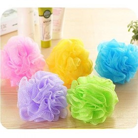 Lot de 5 Fleurs de Douche Exfoliantes de Couleurs Variées Savonnage Facile pour le Corps