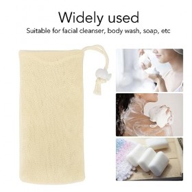 Lot de 5 Sachets de Savon en Maille, Sac de Savon Doux pour la Douche, Filet en Mousse à Bulles avec Cordon de Serrage, Outil