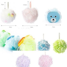 NOGRAX Éponge de douche, éponge de douche boule de douche luffa de bain pouf de bain pouf en maille - vert Eponges