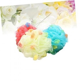 minkissy Lot de 3 éponges de bain en maille pour le corps - Pouf de bain - Lingettes douces pour le bain - Fleur de douche - 