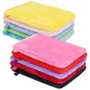 PHOGARY 10 Gants de Douche en Microfibre 5 Couleurs Taille 15 x 21 cm, Gants de Douche en Flanelle, Super Doux